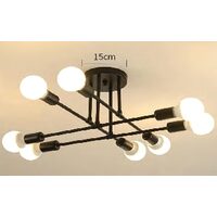 Lustra KJXD-505, 8 x E27, negru, 220 V