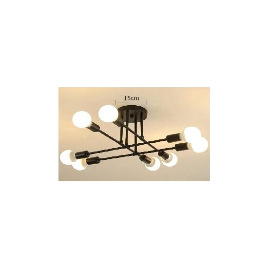 Lustra KJXD-505, 8 x E27, negru, 220 V