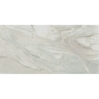 Gresie rectificata Horizon Glow White 60x120 cm, alb, model ciment, finisaj mat