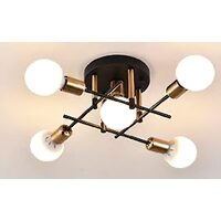 Lustra KJXD-511, 5 x E27, negru-auriu, 220 V