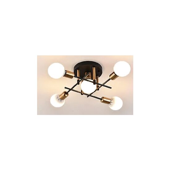 Lustra KJXD-511, 5 x E27, negru-auriu, 220 V