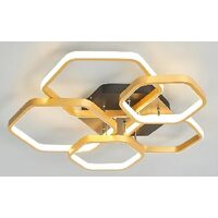 Plafoniera KJXD-348, 54 cm, auriu, cu telecomanda, 220 V