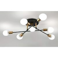 Lustra KJXD-511, 7 x E27, negru-auriu, 220 V