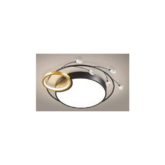 Plafoniera KJXD-152, 50 cm, negru-auriu, cu telecomanda, 220 V