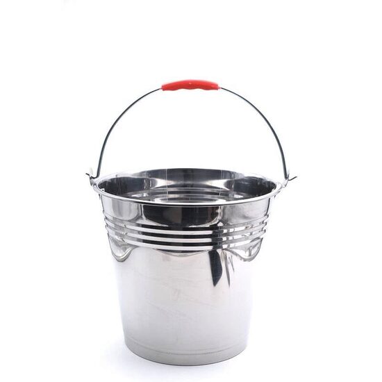Găleată metalică pentru gospodărie și grădină, 12 L, finisaj cromat, Ø30 × 28 cm
