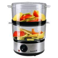 Aparat de gătit cu aburi Hausberg HB-1350, 400 W, 2 niveluri, capacitate 4,8 L