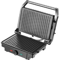 Grătar electric Samus GTS-1500X, 1500 W, plăci antiaderente 25,3 × 17,2 cm, deschidere la 180°, termostat reglabil, negru/inox