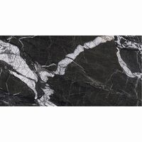 Gresie Arvora Black Mat 60x120 cm, negru, finisaj mat, model marmura