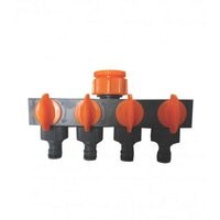 Conector distribuitor cu 4 robineti, 3/4" - 1", card LT36664