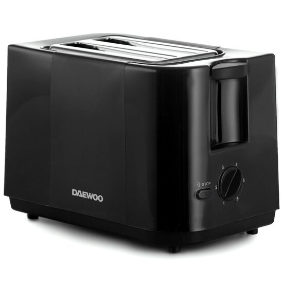 Prăjitor de paine Daewoo DBT40B, 750 W, 2 felii, negru, 6 nivele rumenire