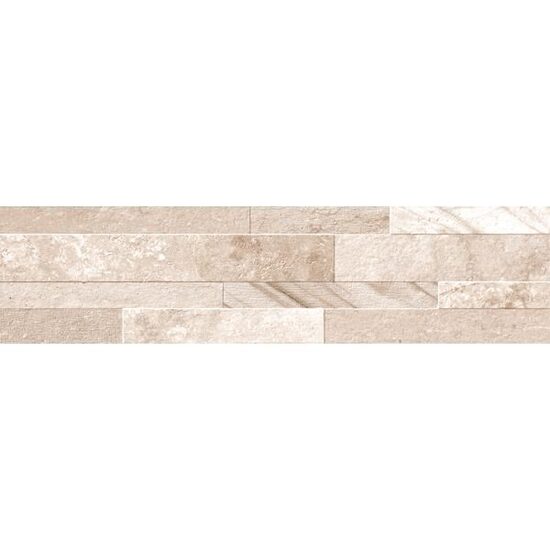 Gresie portelanata tip piatra pentru exterior Rock Beige, 15x60 cm, RCK02, Beige