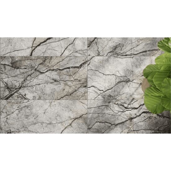Gresie portelanata tip marmura River Grey 60x120 cm, 606272