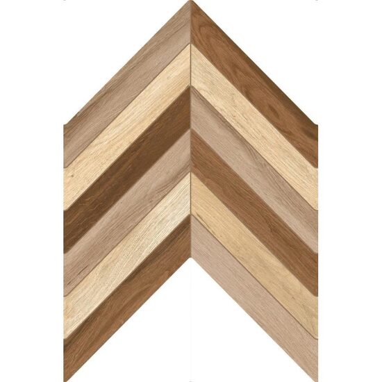 Gresie portelanata tip parchet Classic Wood Fishbone MIX Motif 40x60 cm, bej/maro, cod 943310