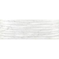 Faianta tip marmura cu aspect 3D Bianco Onda White 4734, 25,5x75,5 cm, Alb