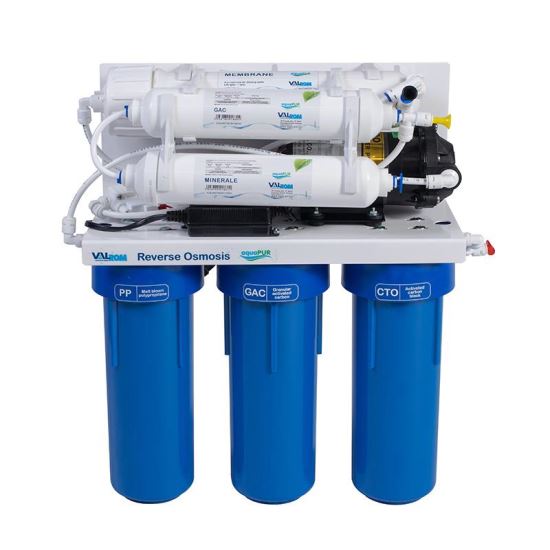 Statie osmoza inversa AquaPur AQUA05323311020 cu cu mineralizare si pompa + set 3 cartuse filtrante