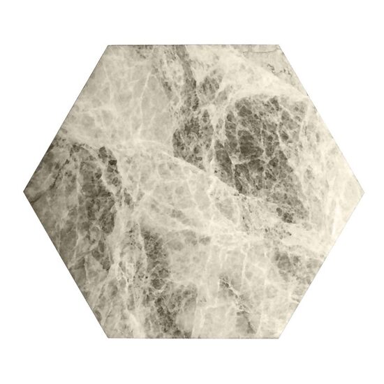 Gresie portelanata tip marmura, hexagonala, Geohex Beige Matt 20x23 cm, Crem