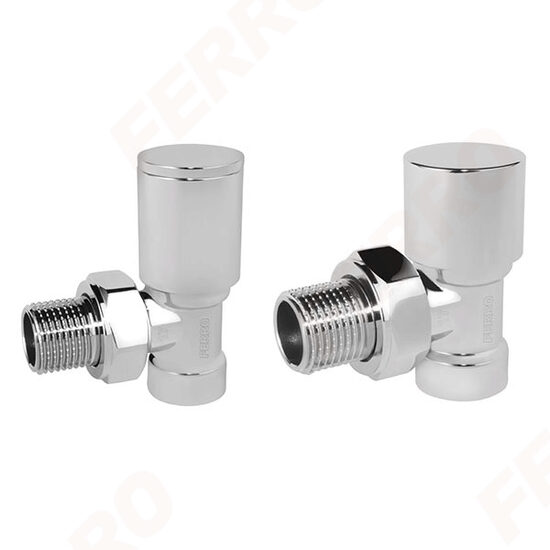 Set robineti tur/retur radiator coltari 1/2", crom, ZGB31CR