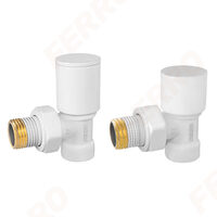 Set robineti tur/retur radiator coltari 1/2", alb, ZGB31WH