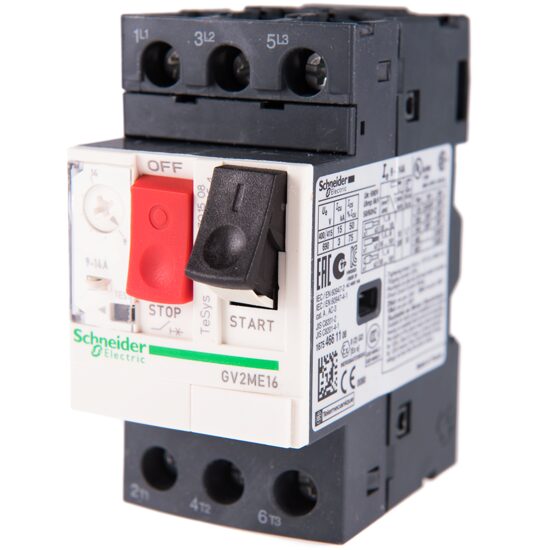Disjunctor motor Schneider Electric TeSys Deca GV2ME16AP, 3 poli, protecție magnetotermică, reglaj 9–14 A