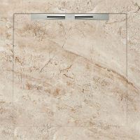 Cadita de dus slim AquaNit Slope, 90x90 cm, Code 526, Bej + sifon din inox