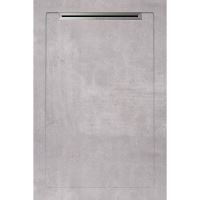 Cadita de dus slim AquaNit Slope, 80x120 cm, imitatie beton, Gri + sifon din inox