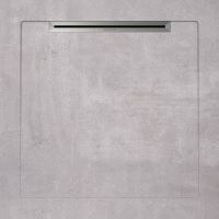 Cadita de dus slim AquaNit Slope Beton, 90x90 cm, Gri + sifon din inox