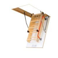 Scara modulara din lemn pentru acces pod/mansarda Fakro LWK Komfort, Alb/Natur, 55x111x280 cm