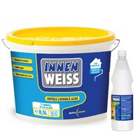 Pachet vopsea lavabilă pentru interior Innenweiss, 8,5 L + amorsa conc 0,9 L