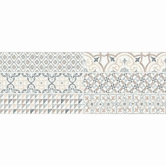 Piesa decorativa Faenza Print Blue 4753, tip decor, 25.5x75.5 cm, albastru