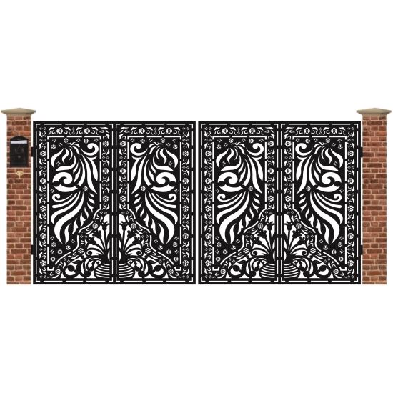 Poarta acces auto mare din tabla debitata cu plasma MAX 78 3884 mm x 1940 mm