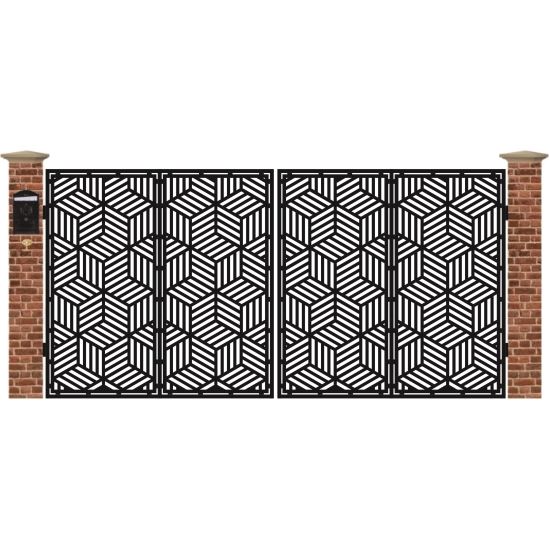 Poarta acces auto mare din tabla debitata cu plasma MAX CUB 3884 mm x 1940 mm