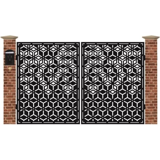 Poarta acces auto mica din tabla debitata cu plasma MAX CM1 3000 mm x 990 mm
