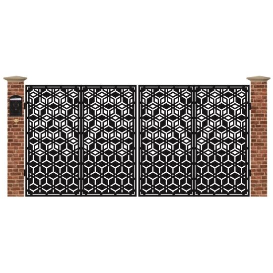 Poarta acces auto mare din tabla debitata cu plasma MAX CM1 3884 x 1940 mm
