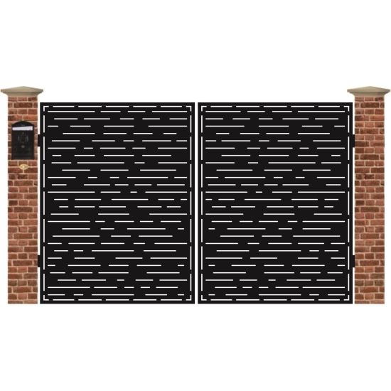 Poarta acces auto mica din tabla debitata cu plasma MAX 65 3000 mm x 1940 mm