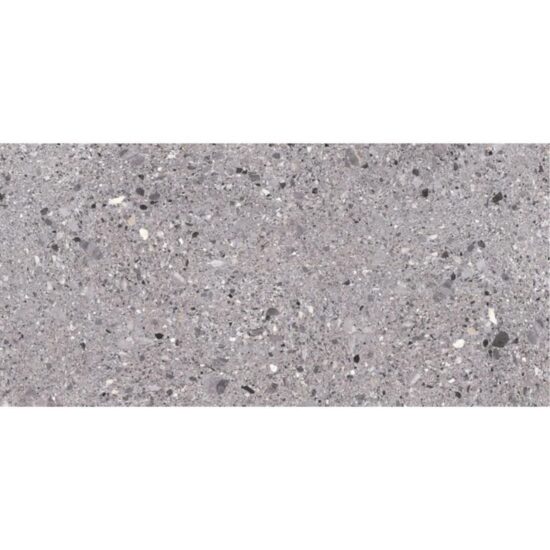 Gresie portelanata tip piatra Terrazzo Mono Grey, 60x120 cm, 87825210, Gri