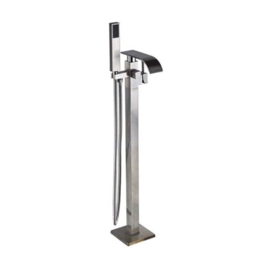 Baterie cada freestanding Q4000834252488, design rectangular, culoare chrome, montaj podea