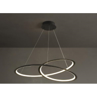 Lustra LED suspendata D600mm neagra, aluminiu si silicon OVK-PL5245