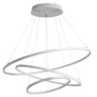 Lustra LED rotunda suspendata moderna 200x400x600mm, alb/negru, aluminiu si silicon OVK-PL5021-600