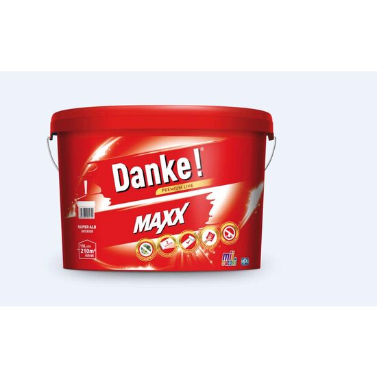 Vopsea lavabilă de interior Danke, alb maxx 15 L