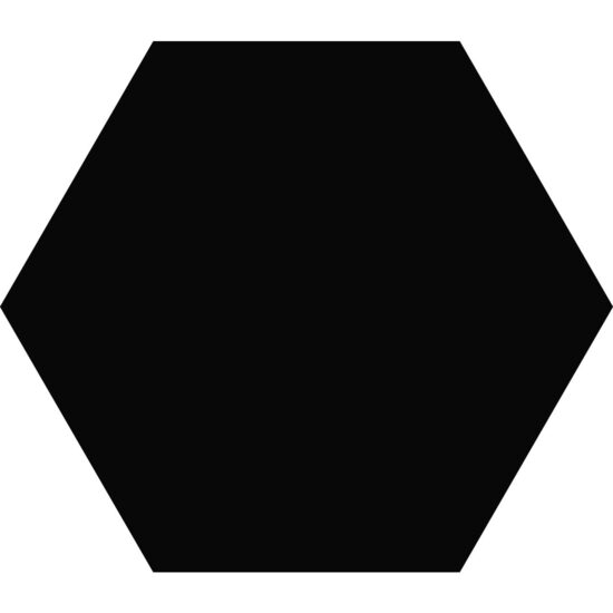 Gresie neagra finisaj mat hexagonala portelanata Element Negro, M137, 23x27 cm