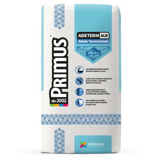 Adeziv polistiren / vata minerala, Primus Alb Termoizolatii, interior / exterior, 25 kg