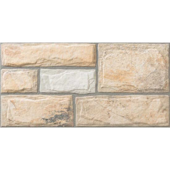 Faianta portelanata Adarve Arena tip piatra, 30x60 cm, culoare crem