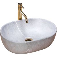 Lavoar pentru blat, ceramic Rea Lara culoare gri marmorat, finisaj mat, 350 mm x 485 mm