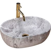 Lavoar pentru blat, ceramic Rea Lara Stone culoare gri, finisaj mat, 350 mm x 485 mm