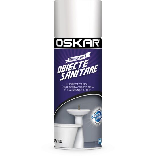 Spray OSKAR direct pe obiecte sanitare alb 400 ml