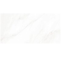 Gresie rectificata lucioasa Calacatta Blanco tip marmura, 60x120 cm, culoare alba
