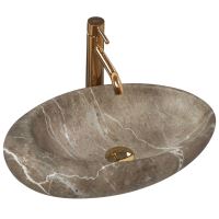 Lavoar pentru blat, ceramic Rea Roxy B Stone NATURE culoare gri model piatra marmorat, finisaj mat, 490 mm x 310 mm