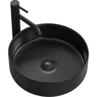 Lavoar pentru blat, ceramic Rea Sami BLACK mat culoare negru, finisaj mat, 360 mm x 360 mm