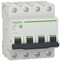 Siguranță automată Schneider Electric Easy9 EZ9F32425, 4P, 25 A, curbă C, capacitate de rupere 4,5 kA