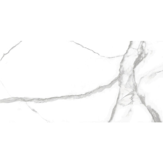 Gresie rectificata Num Blanco tip marmura, 60x120 cm, culoare alba